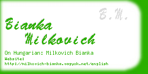 bianka milkovich business card